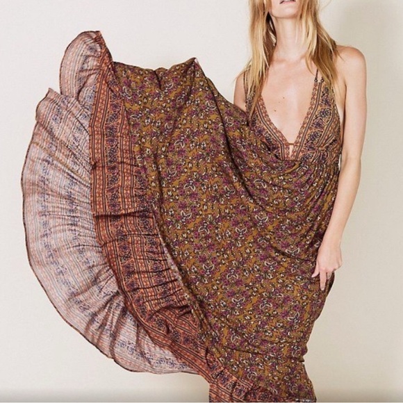 Rhythm of Love Free People Maxi Dress Size Medium Boho - Picture 1 of 10
